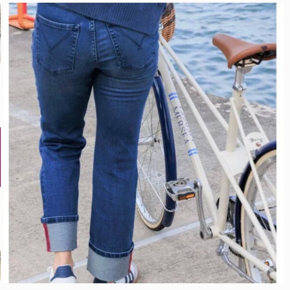 Mersea Bessie Straight Leg Cuffed Jeans in "Faded Ink" Size 25. NWT!! - Picture 4 of 7